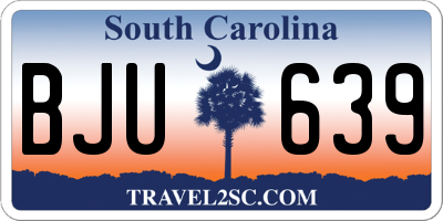 SC license plate BJU639