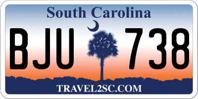 SC license plate BJU738
