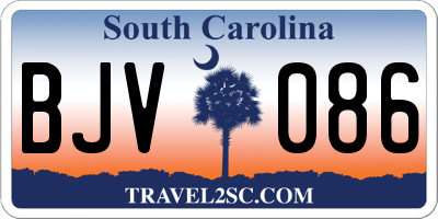 SC license plate BJV086