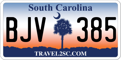 SC license plate BJV385