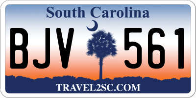 SC license plate BJV561