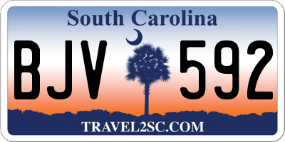 SC license plate BJV592