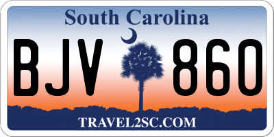 SC license plate BJV860