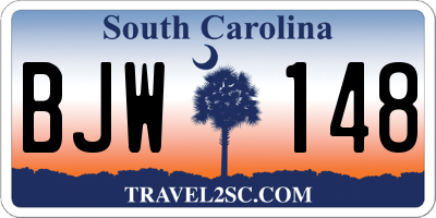 SC license plate BJW148