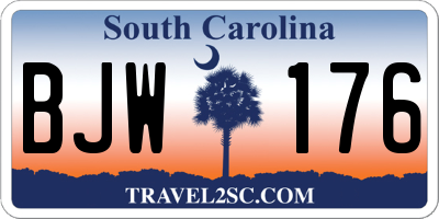 SC license plate BJW176