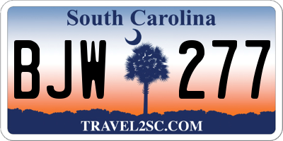 SC license plate BJW277