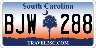 SC license plate BJW288