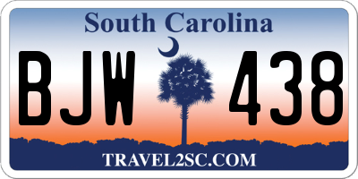 SC license plate BJW438