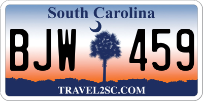 SC license plate BJW459