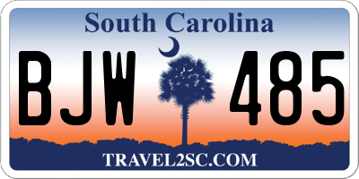 SC license plate BJW485