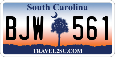 SC license plate BJW561