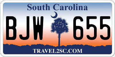 SC license plate BJW655