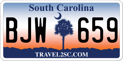 SC license plate BJW659