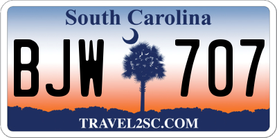 SC license plate BJW707