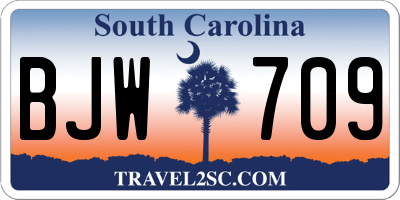 SC license plate BJW709