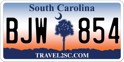 SC license plate BJW854