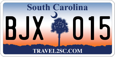 SC license plate BJX015