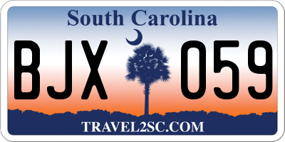 SC license plate BJX059