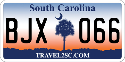 SC license plate BJX066