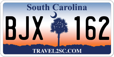 SC license plate BJX162