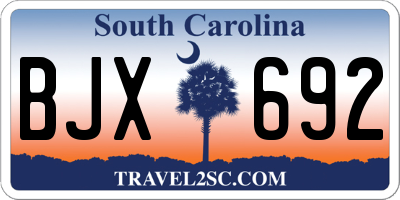 SC license plate BJX692