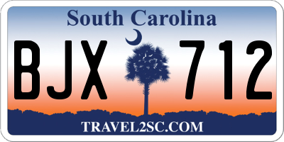 SC license plate BJX712