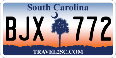 SC license plate BJX772