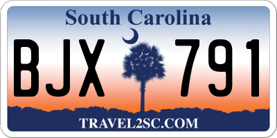 SC license plate BJX791