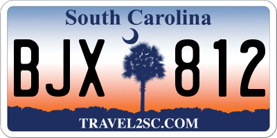 SC license plate BJX812