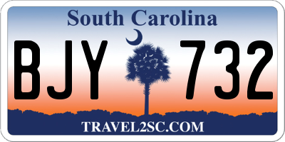 SC license plate BJY732