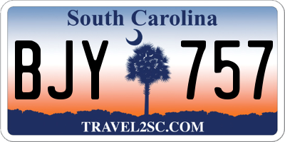 SC license plate BJY757