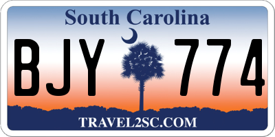 SC license plate BJY774