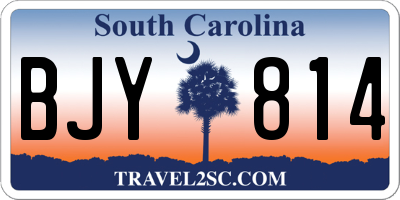 SC license plate BJY814
