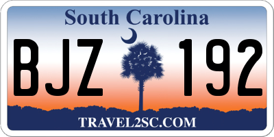 SC license plate BJZ192