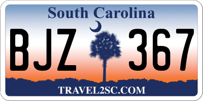 SC license plate BJZ367