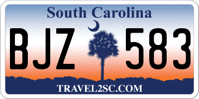 SC license plate BJZ583