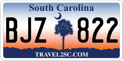 SC license plate BJZ822