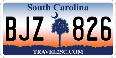 SC license plate BJZ826