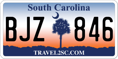 SC license plate BJZ846