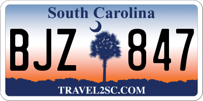 SC license plate BJZ847
