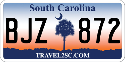 SC license plate BJZ872