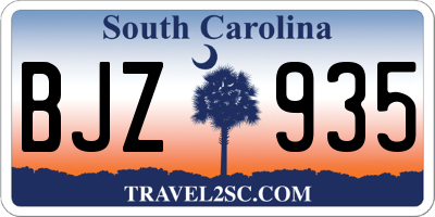 SC license plate BJZ935