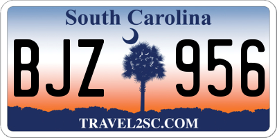 SC license plate BJZ956