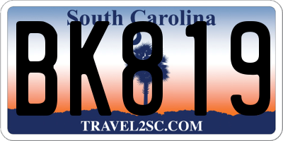 SC license plate BK819