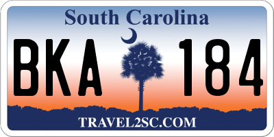 SC license plate BKA184