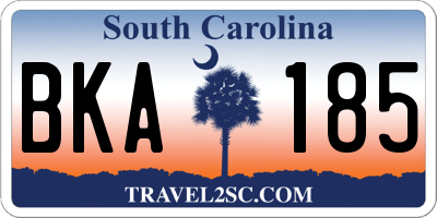 SC license plate BKA185