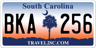 SC license plate BKA256