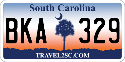 SC license plate BKA329