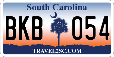 SC license plate BKB054