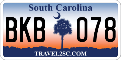 SC license plate BKB078